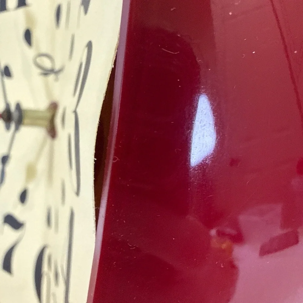 1970s Ingraham Red Plastic Apple Wall Clock Cottage Core granny Core WORKING! - Picture 9 of 12